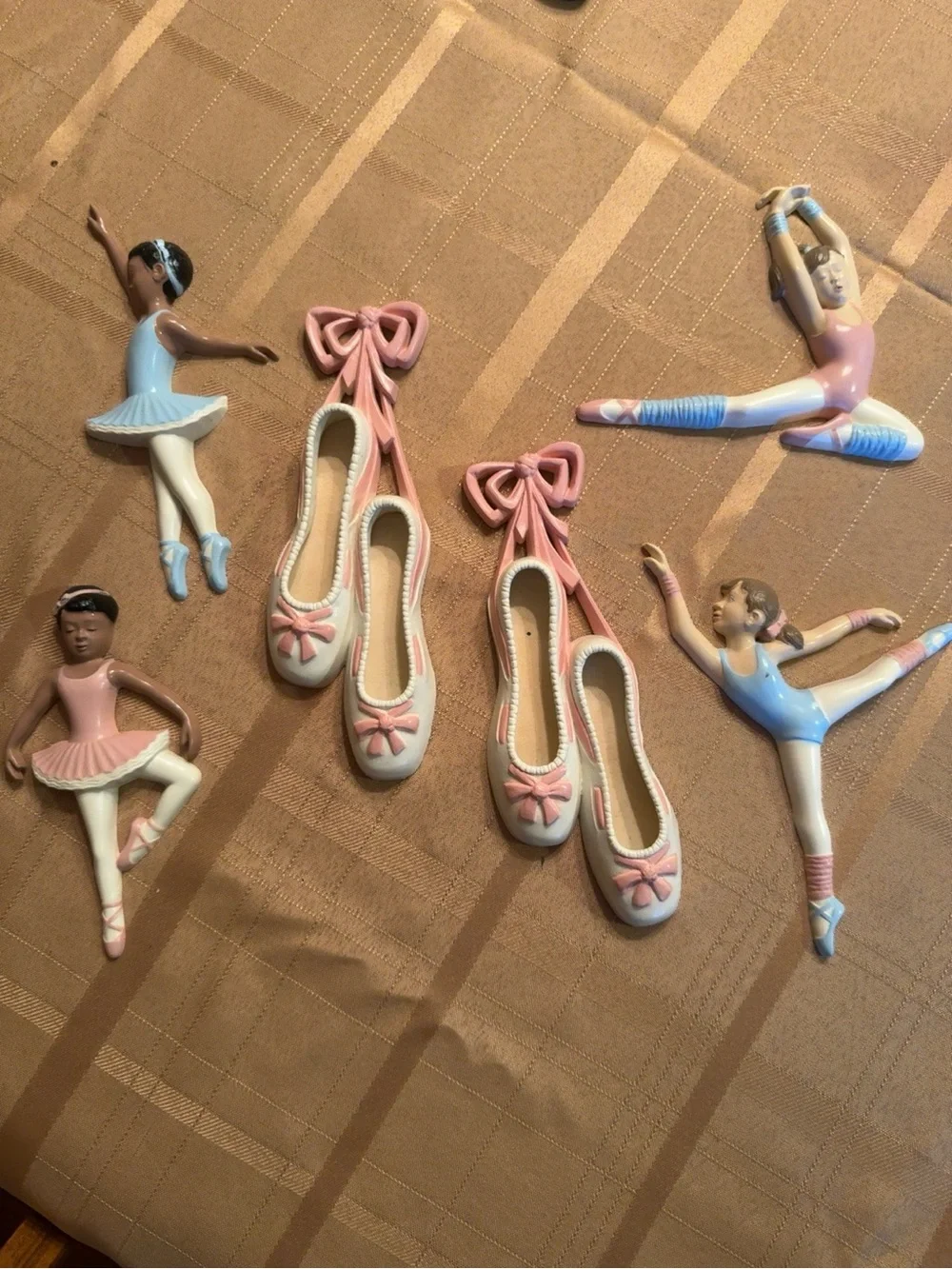 Vintage 1980’s Ballet Wall Decor Set — Pink and White Ballet Shoes & Dancers